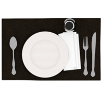 3d render table setting plate glass with transparent background png