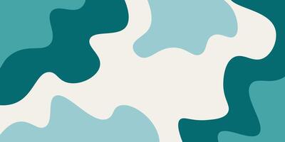 Abstract Blue and Teal Camouflage Pattern Design With Organic Shapes vector
