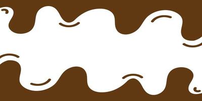 Illustration of fluid brown waves resembling melted chocolate against a white background, creating a smooth and flow effect. This artwork evokes sweetness and indulgence, perfect for decorative vector