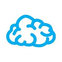 Blue Cloud Shape Outline Representing Ideas and Creativity in Minimalist Design vector