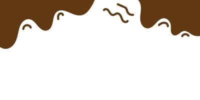 Abstract Chocolate Wave Illustration on White Background with Fluid Design. food abstract background. vector