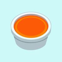 Simple Illustration of a Small Bowl of Chili Sauce vector