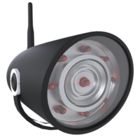 Security camera isolated on transparent, 3d rendering png