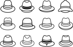 A set of hats icons vector
