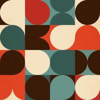 Seamless Bauhaus Pattern with Geometric Shapes and Color Blocking vector