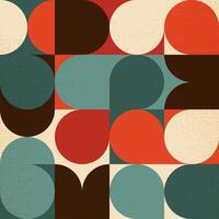 Seamless Abstract Bauhaus Pattern with Geometric Color Blocks vector