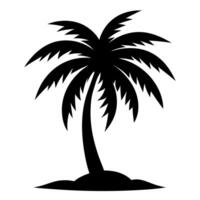 A palm tree silhouette isolated on white background. vector