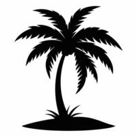 A palm tree silhouette image isolated on white background. Flat style. illustration. vector