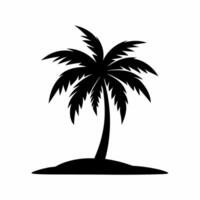 A palm tree silhouette isolated on white background. illustration. vector