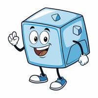 Kawaii ice cube character isolated on white background. Cartoon design image vector