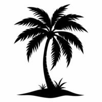 A palm tree silhouette isolated on white background vector