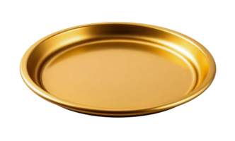 gold round serving tray with shiny reflective finish suitable for special occasions and elegant decorative displays png