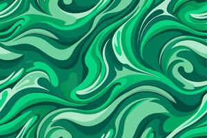 Green abstract background with waves vector