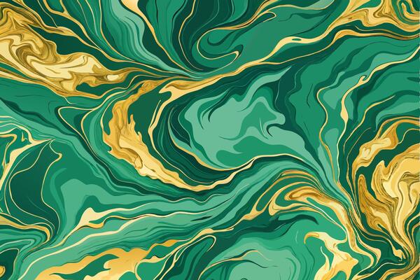 Luxury green and golden marble background.