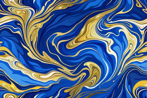 Luxury golden-blue marble texture. Seamless background