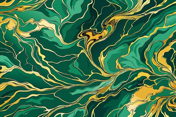 Premium green and golden marble background.
