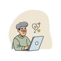 Focused Programmer in Flat Style A Minimalist Male Coder at Work vector