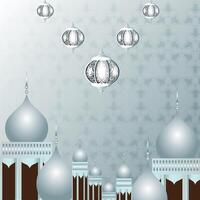 Silver gradient eid maubarak background design. vector