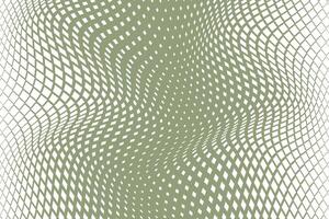 simple abstract white color square half tone wavy distort blend pattern on ancient olive color background vector