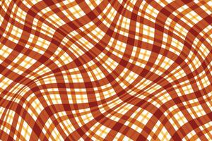 simple abstract lite dark orange brown color wavy distort plaid check line pattern brown orange wavy checkered background with a pattern of squares vector