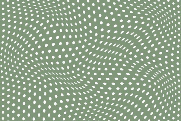 simple abstract white color small polka dot wavy distort pattern on ancient color background wavy dot grid optical illusion in sage green