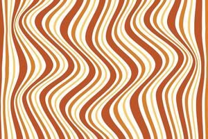 simple abstract light dark orange color vertical wavy line pattern wavy striped optical illusion in brown and orange tones vector