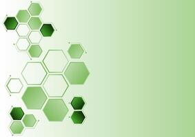 abstract background hexagons with green gradient vector