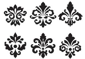 a set of black and white decorative designs vector