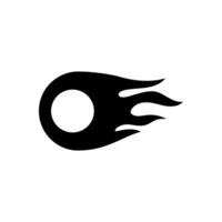 A black and white icon of a flame vector