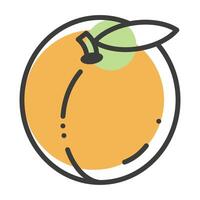 Peach icon with editable stroke to any thickness vector