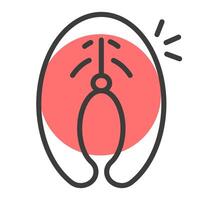 Fish icon with editable stroke to any thickness vector