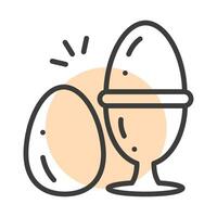 Egg icon with editable stroke to any thickness vector