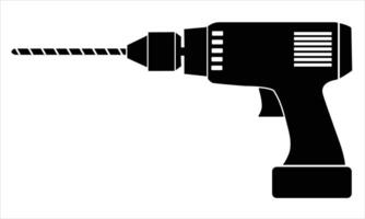 drill machine silhouette is isolated on white background vector