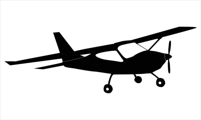 airplane silhouette on white background