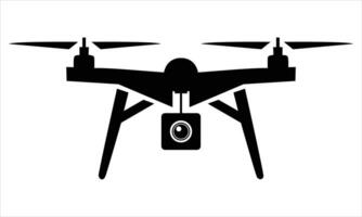 Drone silhouette illustration on white background vector