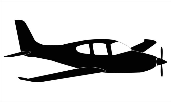 Airplane silhouette Illustration on white background