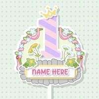 hand drawn crown cake topper design for cake decoration element vector