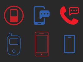 Phone icon set. Art, icons graphics for free download vector