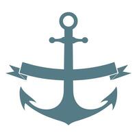 Simple anchor illustration with banner maritime nautical design vector