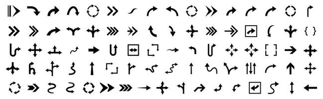 A Set of Arrow Icons and Direction Symbols vector