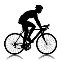 Cyclist silhouette riding a road bike on a white background vector