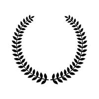 Laurel wreath black silhouette graphic element simple design symbol vector