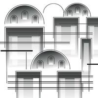Abstract geometric shapes architecture card vector