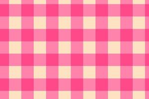 Soft pink and beige seamless gingham check fabric pattern vector