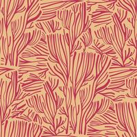 seamless pattern with red and pink leaves vector