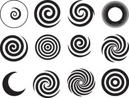 Abstract Spiral and Swirl Icons Collection vector
