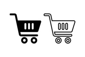 Shopping cart icon black color vector