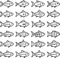 set of tuna fish icons vector
