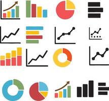 Business data elements dot bar pie charts graphs. vector