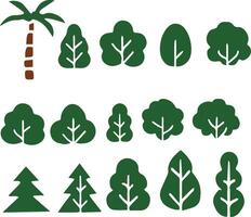 set of trees icons vector
